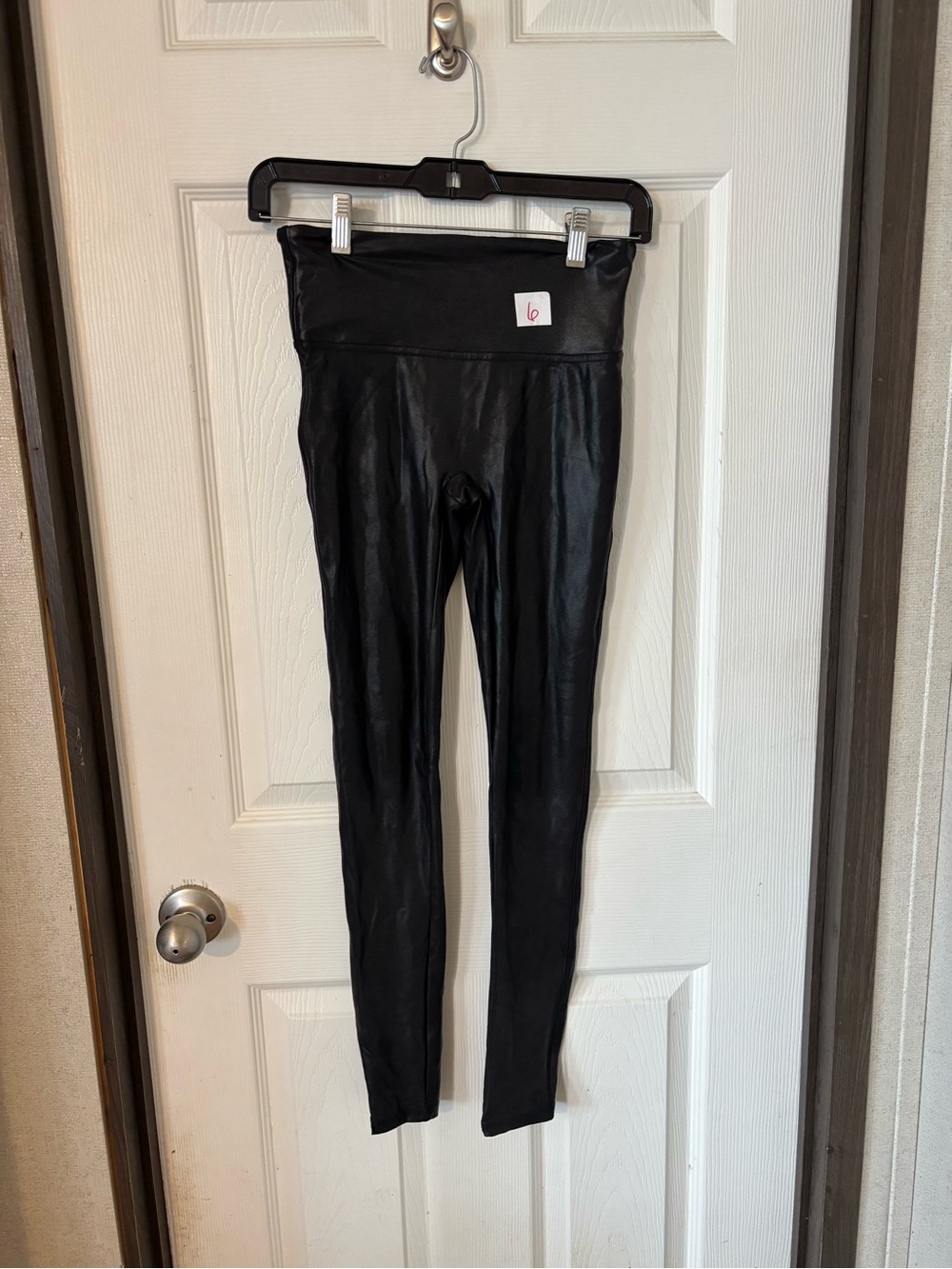 SPANX Black High-Rise Faux Leather Leggings